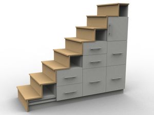 Meuble escalier avec tiroirs