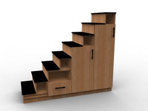 Oak storage staircase, Rouvre model