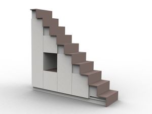Meuble escalier mezzanine avec niche et contremarche