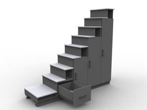 Escalier sur mesure noir et gris aluminium