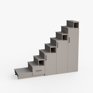 Custom-made staircase black and aluminium grey
