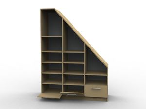 Arrangement of an attic's bookcase