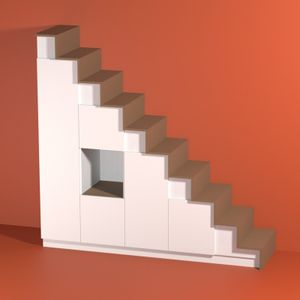 Staircase unit with central niche