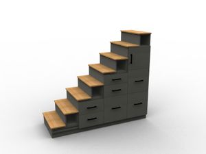 Storage staircase with customizable drawers