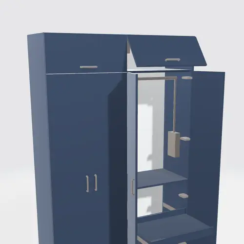 Hoher Kleiderschrank mit Klapptüren