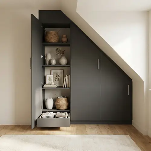 Schrank unter der Treppe oder Dachschräge