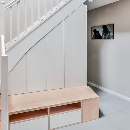 meuble sous escalier quart tournant