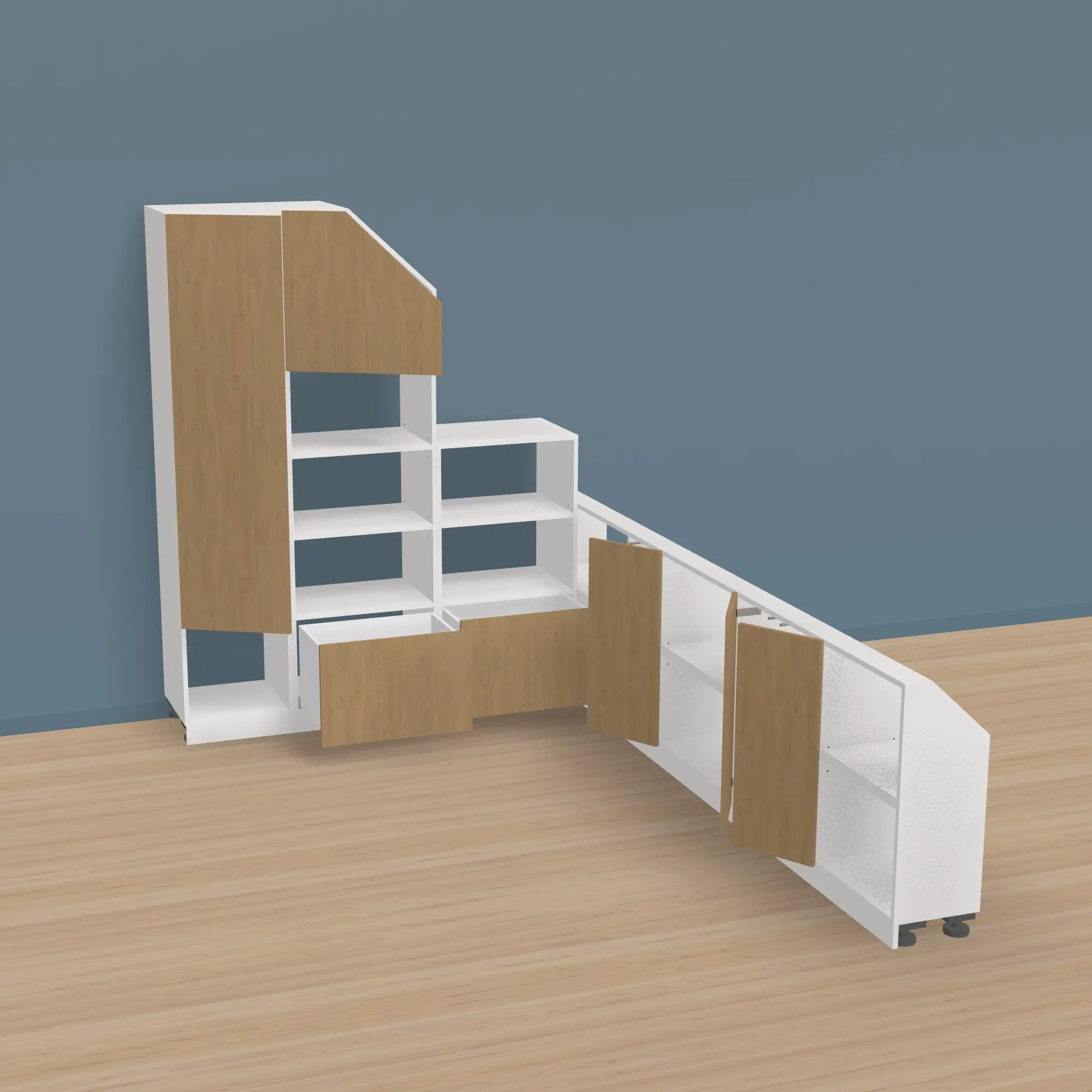Dressing en angle sous pente arrière sur mesure