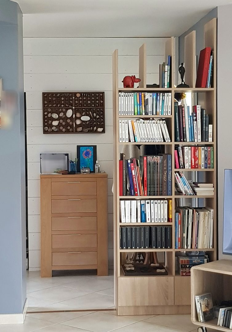 Meuble claustra bois avec rangement