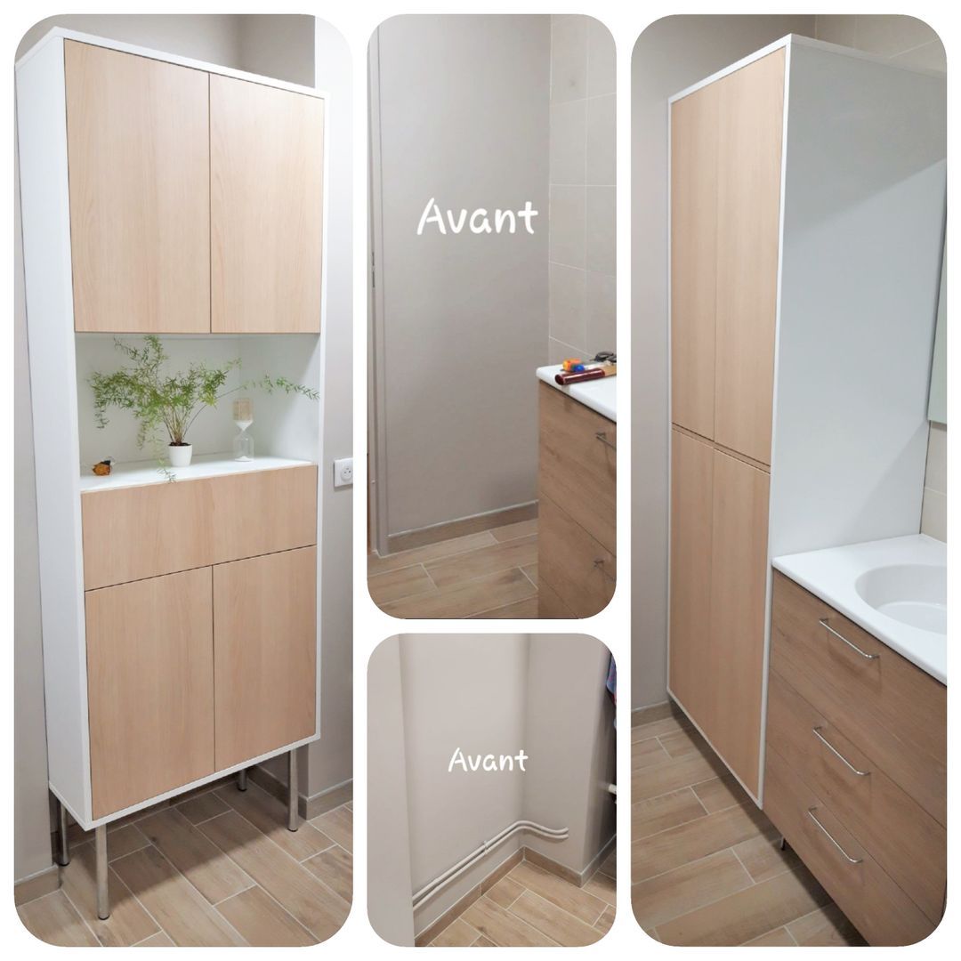 Colonne de rangement sur mesure de salle de bain