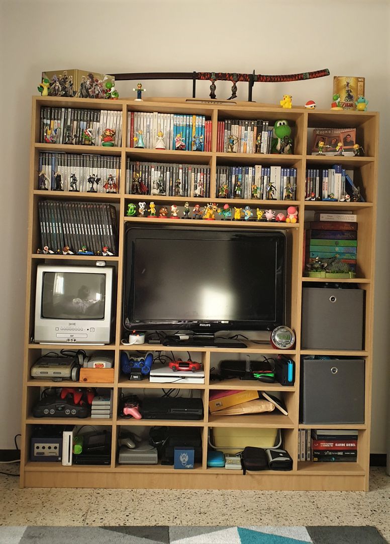 Bibliothèque / niche télé sur mesure 