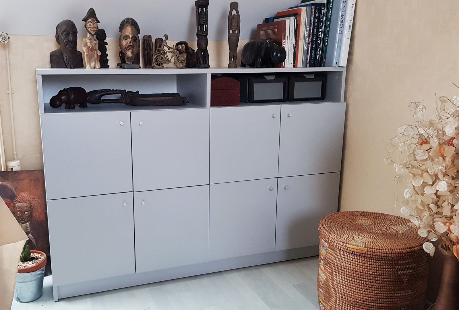 Meuble bas gris sur mesure