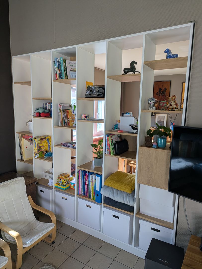 Custom room divider bookcase