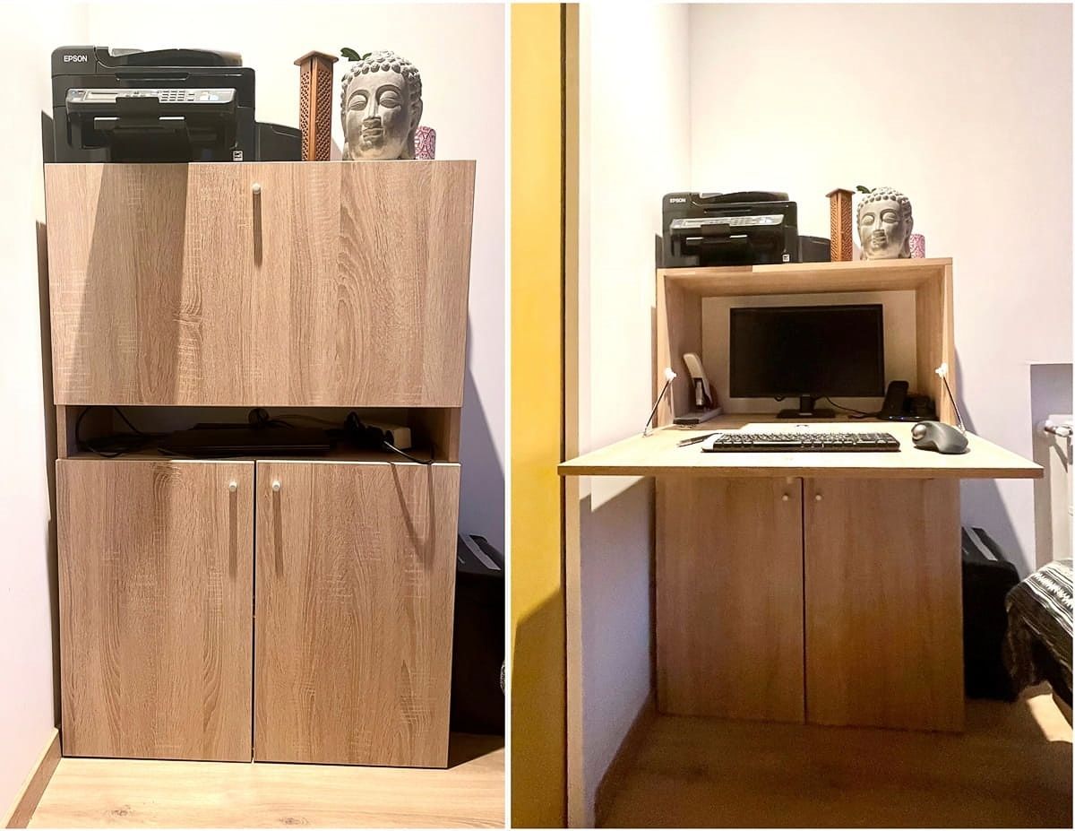 Bureau secrétaire en bois sur mesure