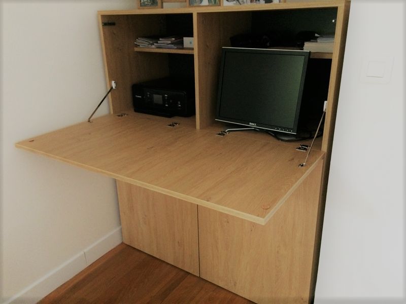 Bureau secrétaire en bois - Vue 1