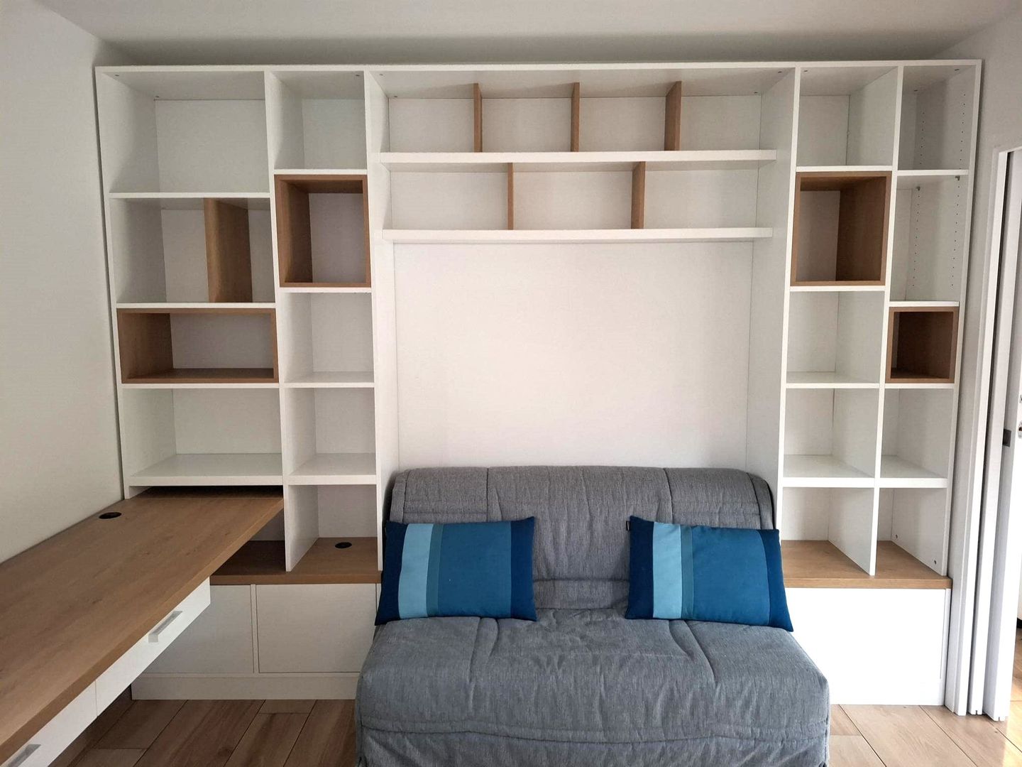 Meuble bureau bibliothèque sur mesure - Vue 1