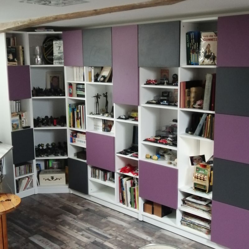 Bibliothèque d'angle sur mesure