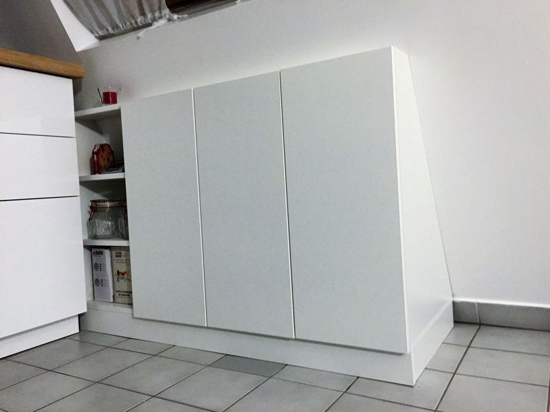 Meuble sous pente arrière blanc