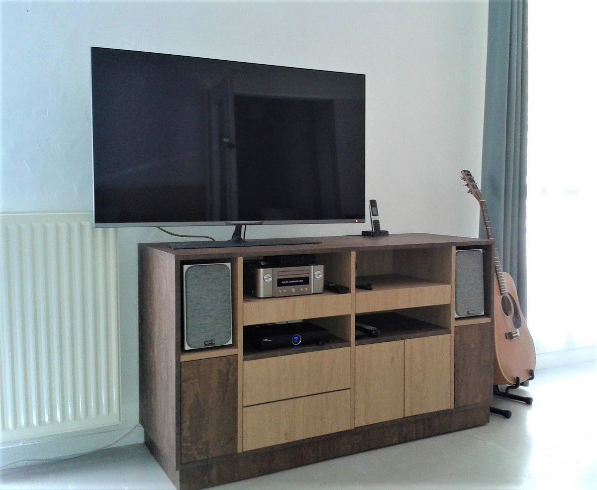 Meuble TV bicolore