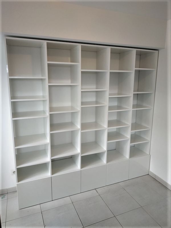 Bibliothèque blanche sur mesure - Vue 1