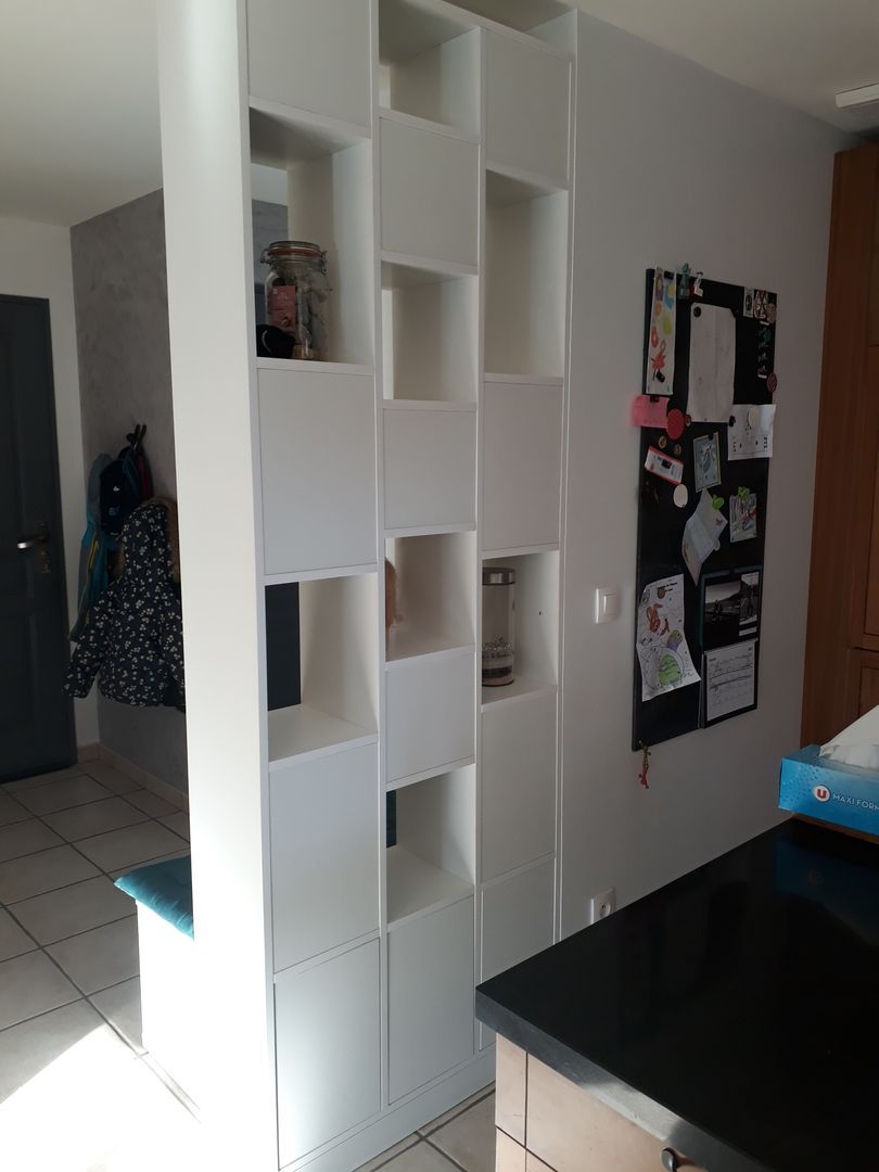 Custom White Partition with Storage