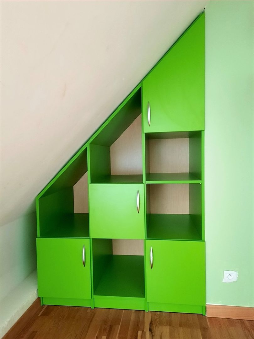 Meuble sous pente vert sur mesure