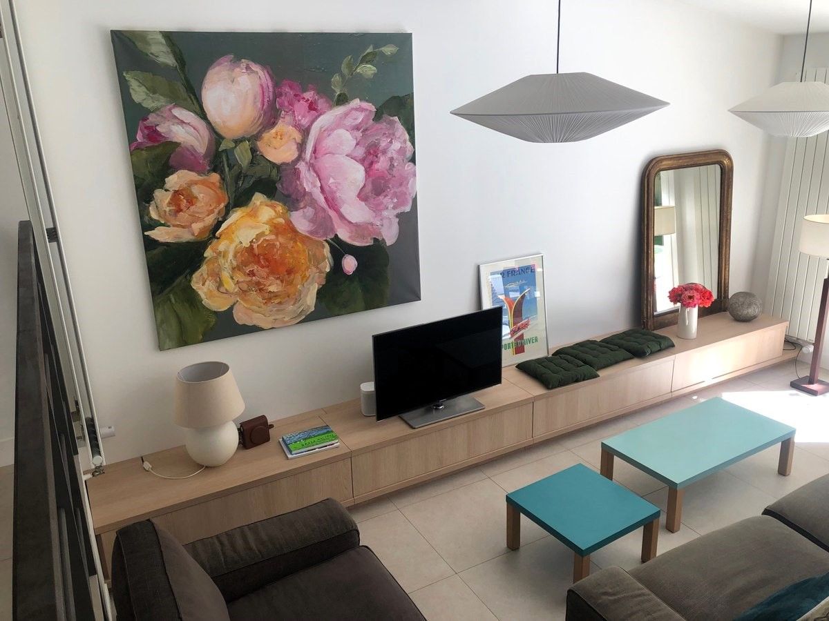 Long meuble TV en bois modulable - Vue 1