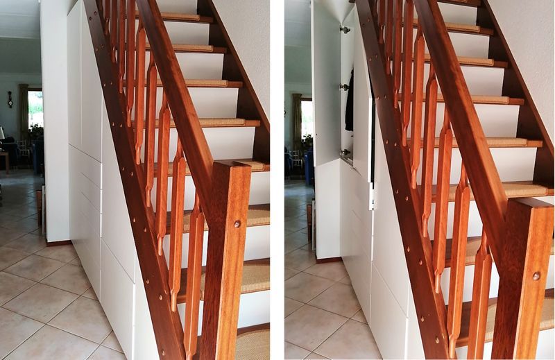 Meuble de rangements sous escalier  - Vue 1