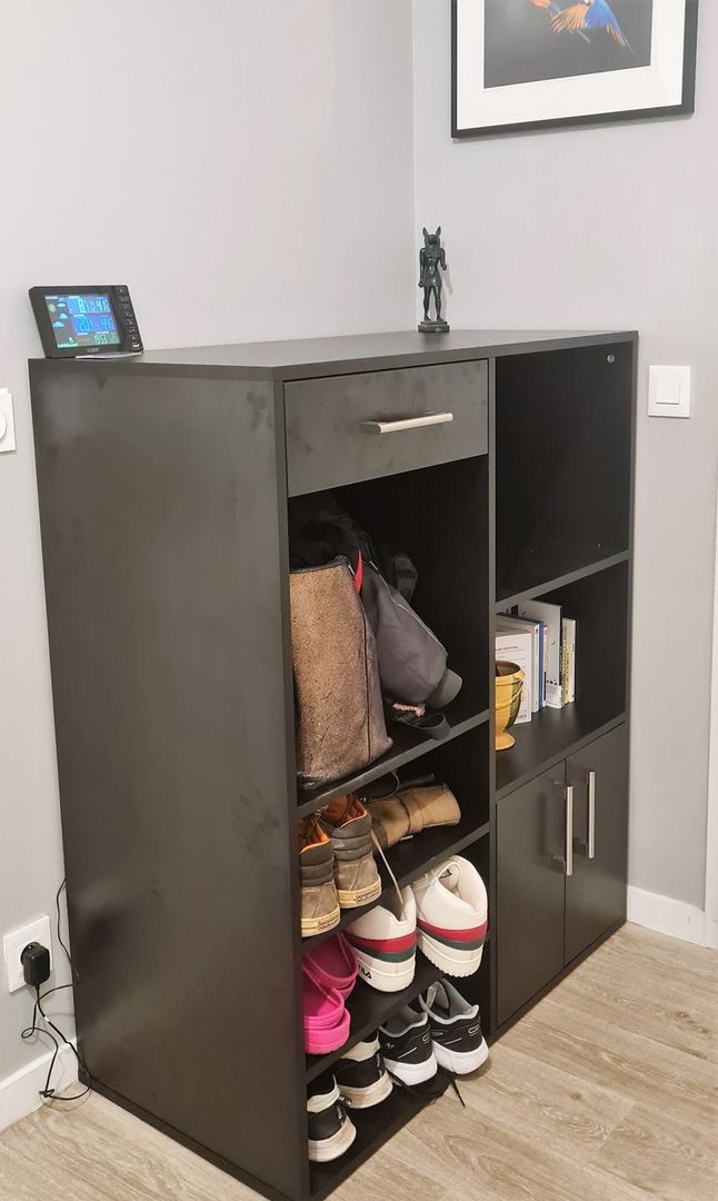 Meuble à chaussure noir sur mesure - Vue 1