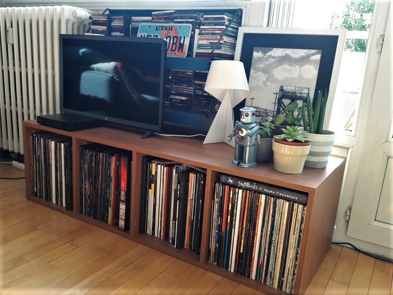 Meuble TV caisson vinyles