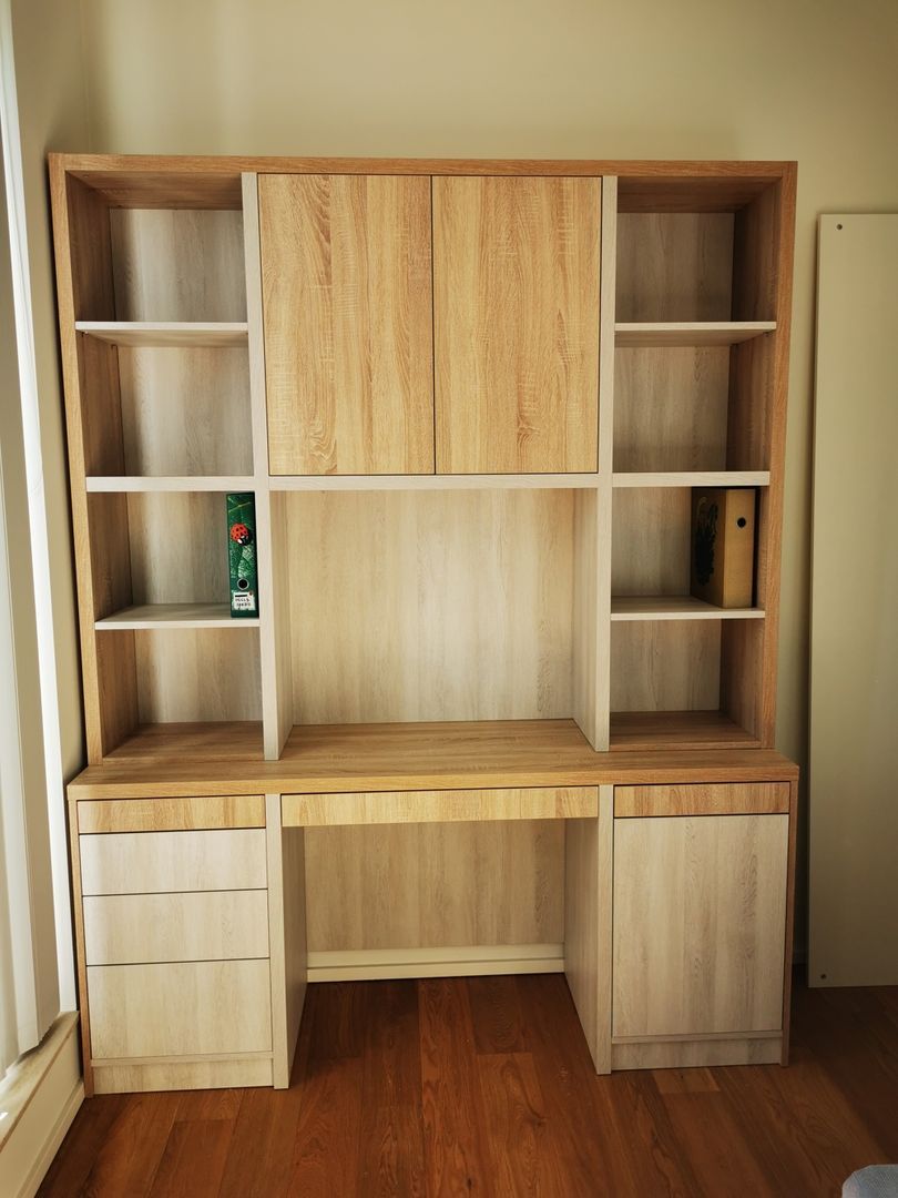 Bureau avec rangement haut modulable