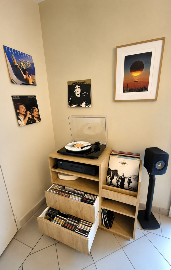 Custom furniture for vinyl records and turntable