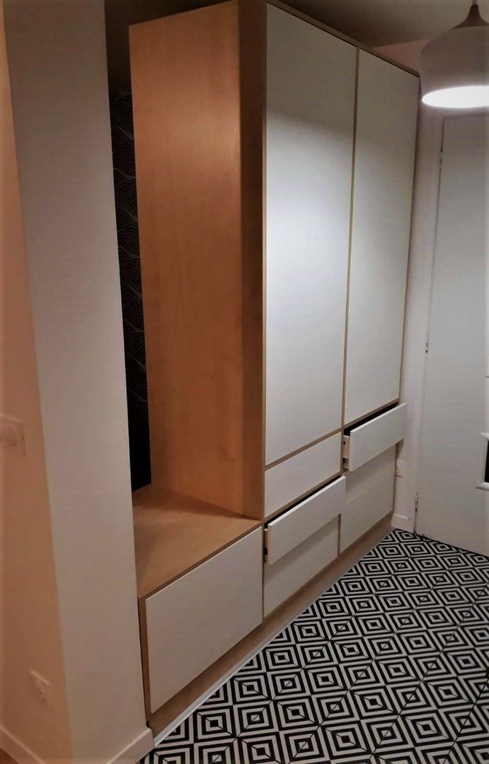 Meuble d'entrée avec assise