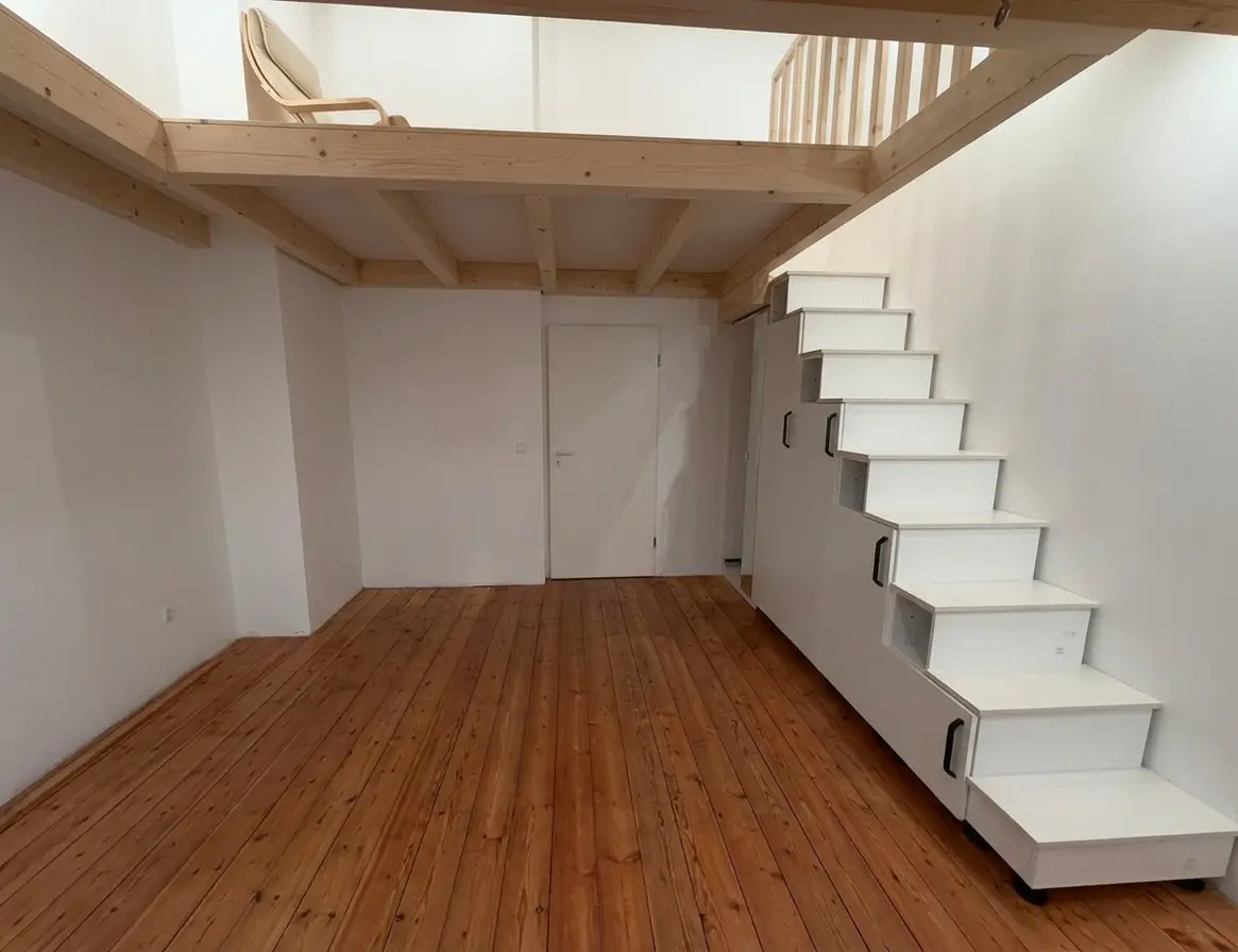 Custom staircase furniture for mezzanine