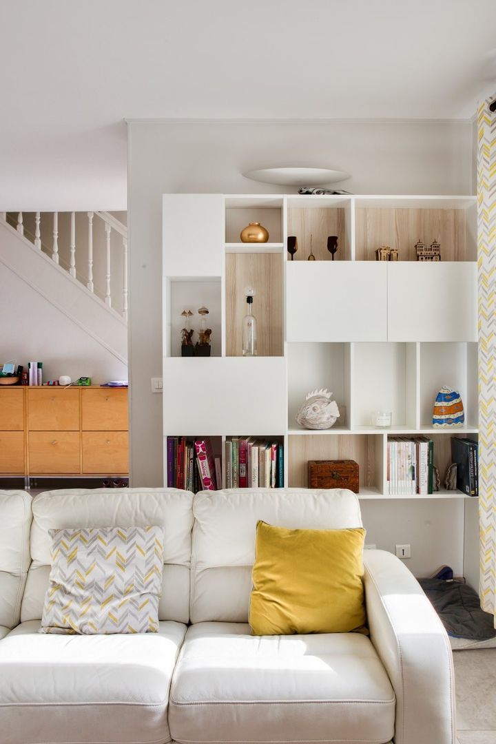 Buffet modulable blanc avec fond en bois - Vue 7