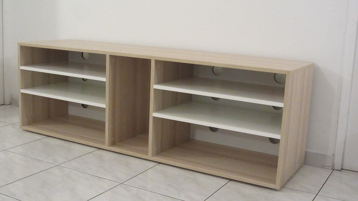 Table TV avec étagères sur mesure - Vue 1