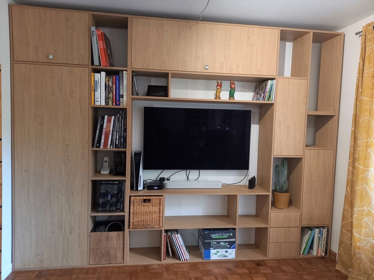 Meuble bibliothèque TV sur mesure