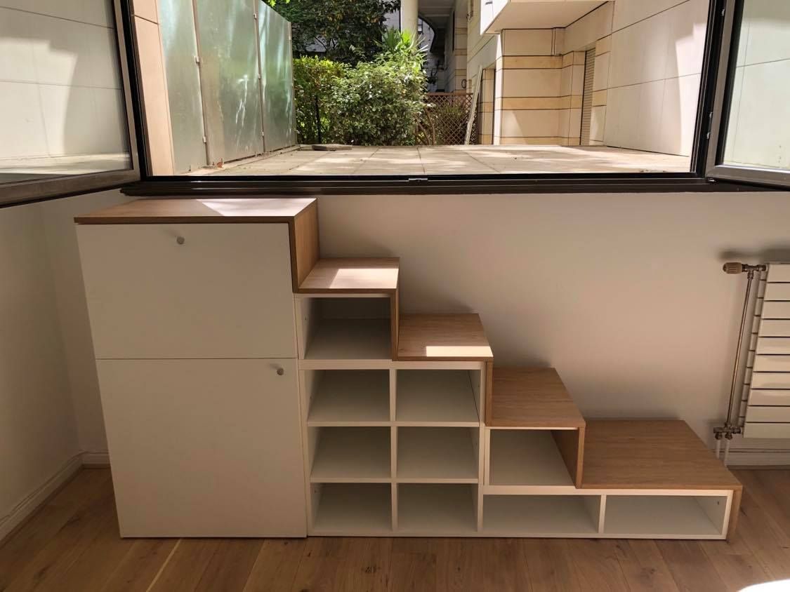 Meuble escalier bureau sur mesure - Vue 1
