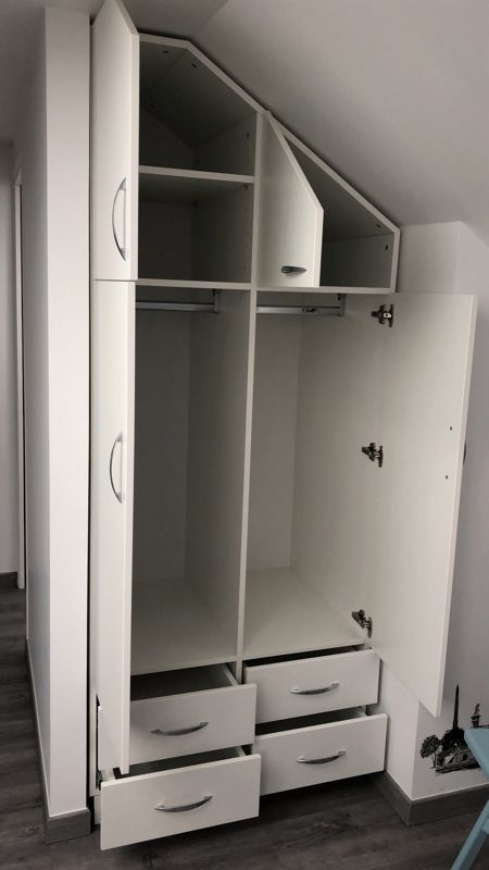 Dressing sous pente blanc - Vue 1
