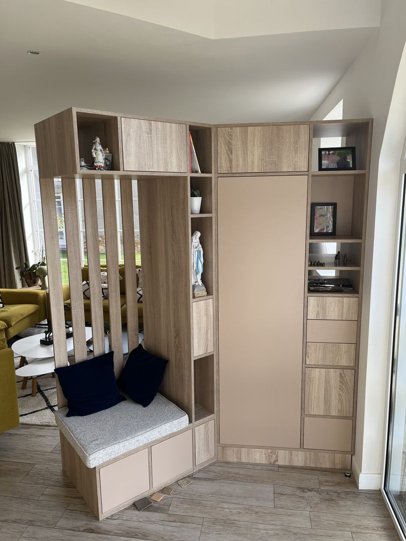 Custom Double-Sided Corner Entryway Unit