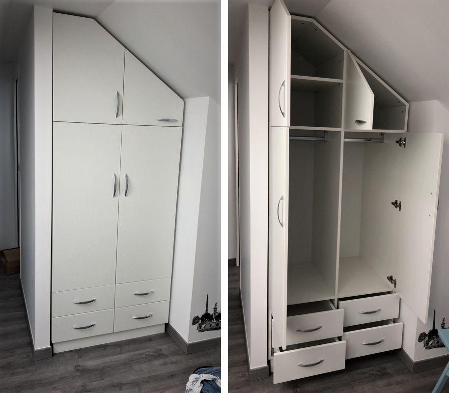 Dressing sous pente blanc - Vue 2