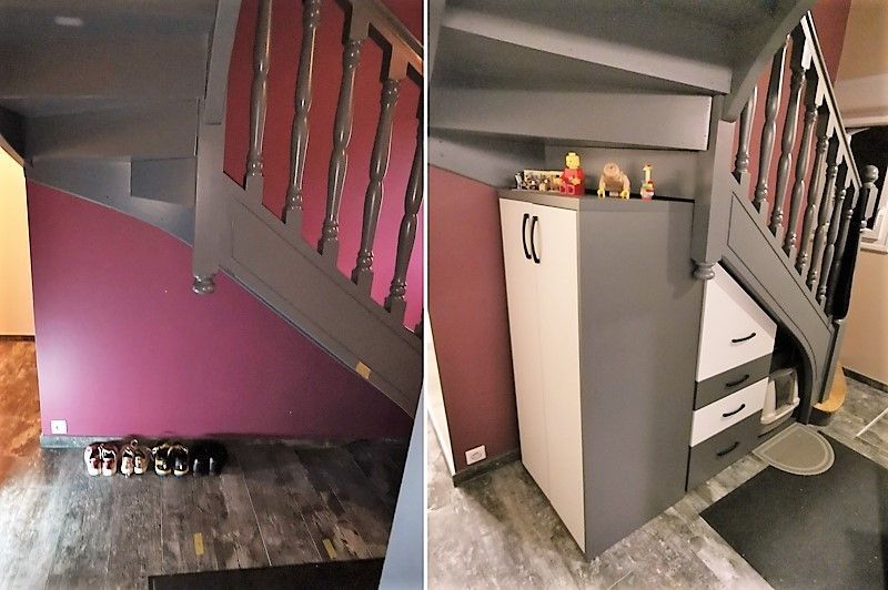Double meuble sous escalier