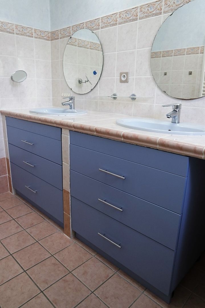 Meubles vasque colorés modulable