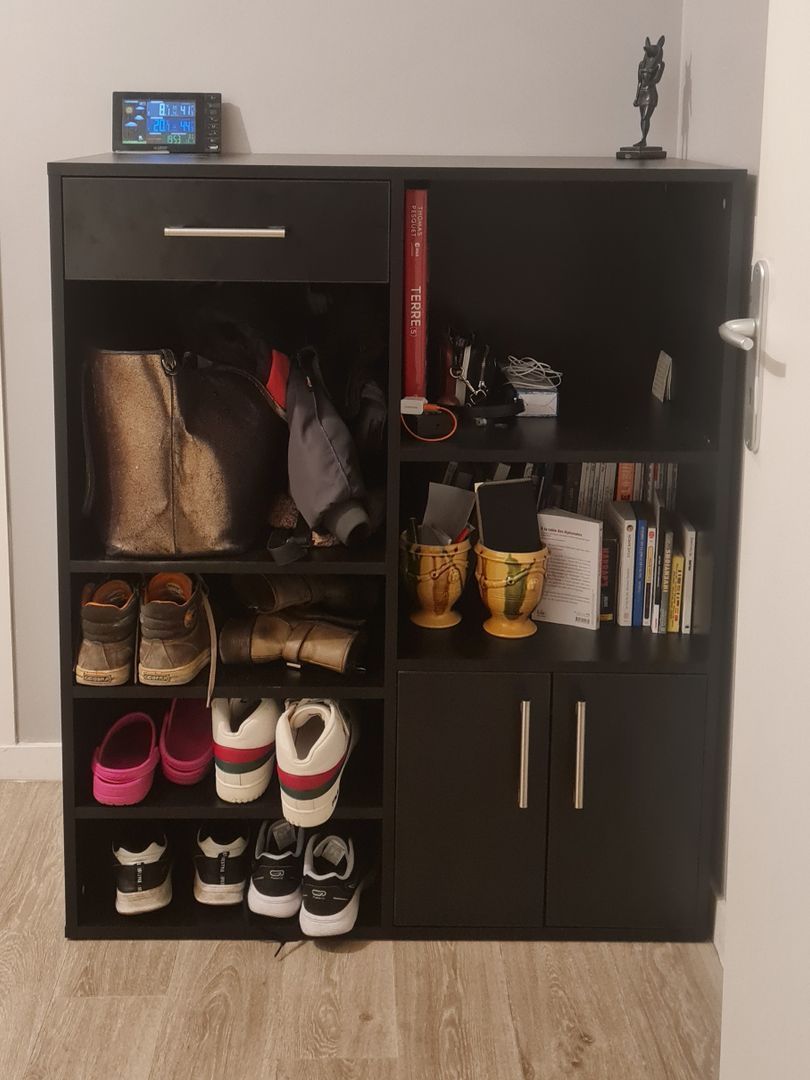 Meuble à chaussure noir sur mesure
