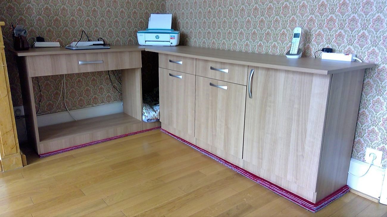 Bureau en bois d'angle modulable - Vue 1