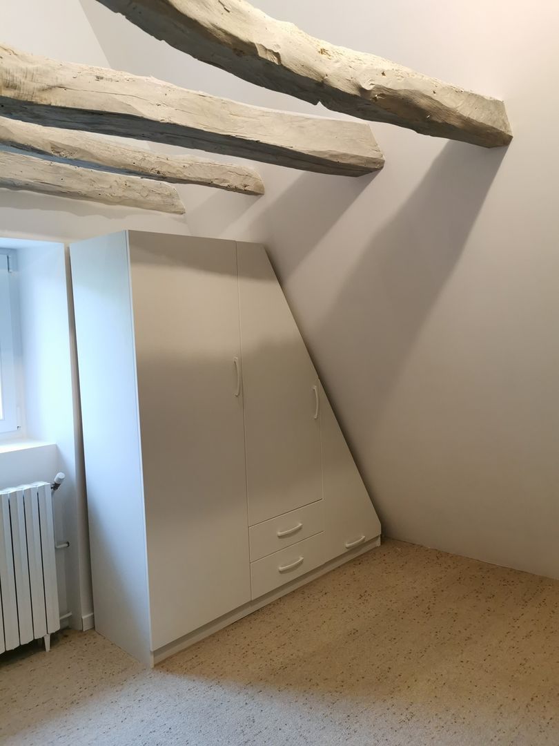 Dressing blanc placé sous pente modulable - Vue 1