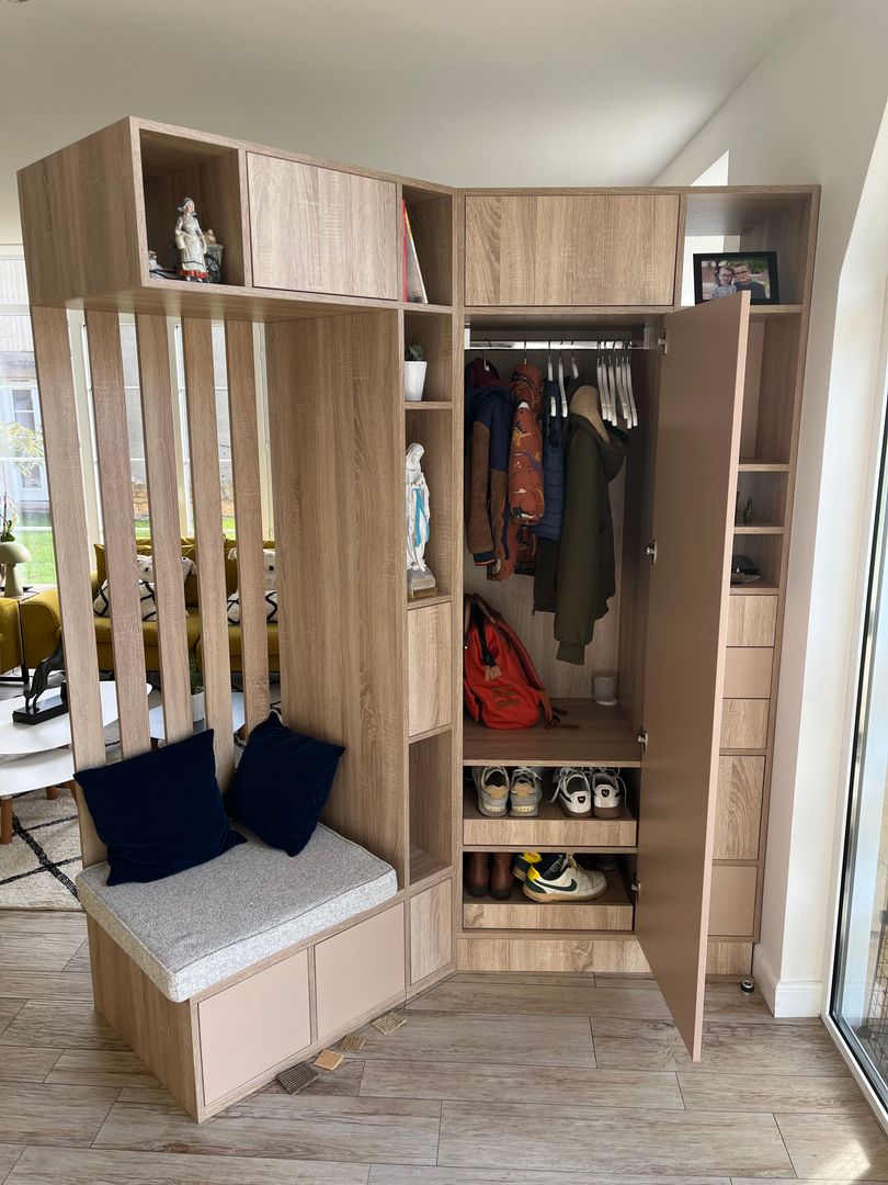 Meuble d'entrée en angle bi-face sur mesure - Vue 1