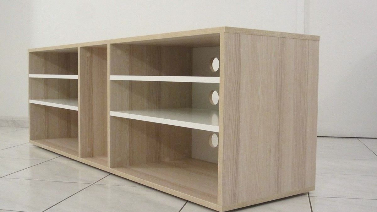 Table TV avec étagères sur mesure - Vue 2