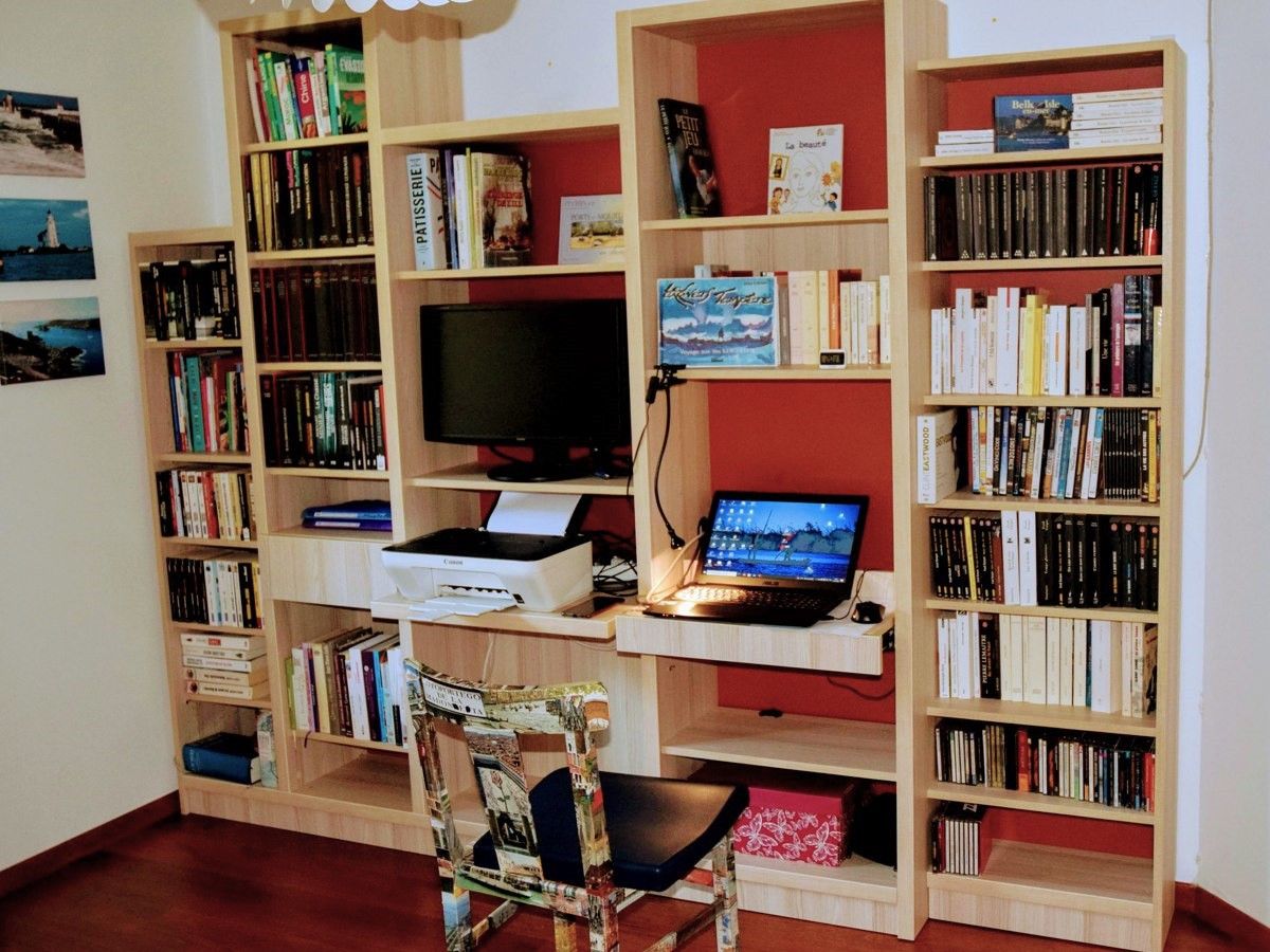 Meuble bureau bibliothèque à hauteur variables - Vue 1