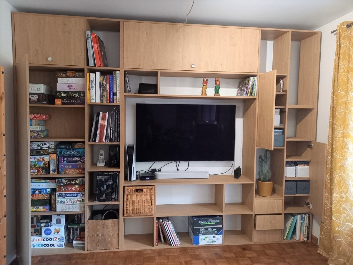 Meuble bibliothèque TV sur mesure - Vue 1